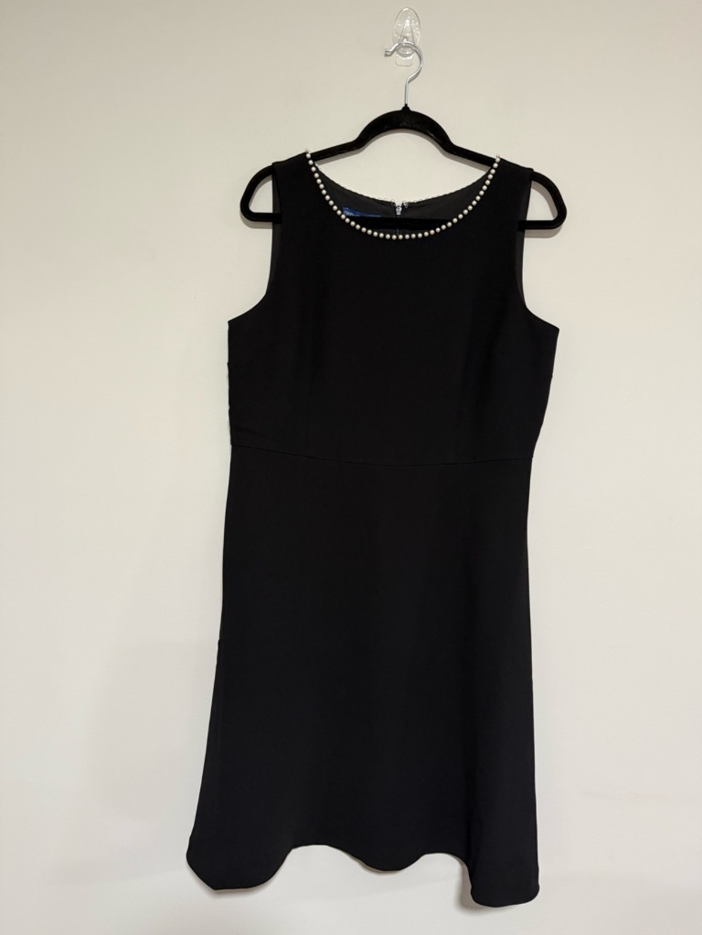 RSVP by Talbots Classic Black Sleeveless Pearl Trim Dress Size 12 Petite NWT